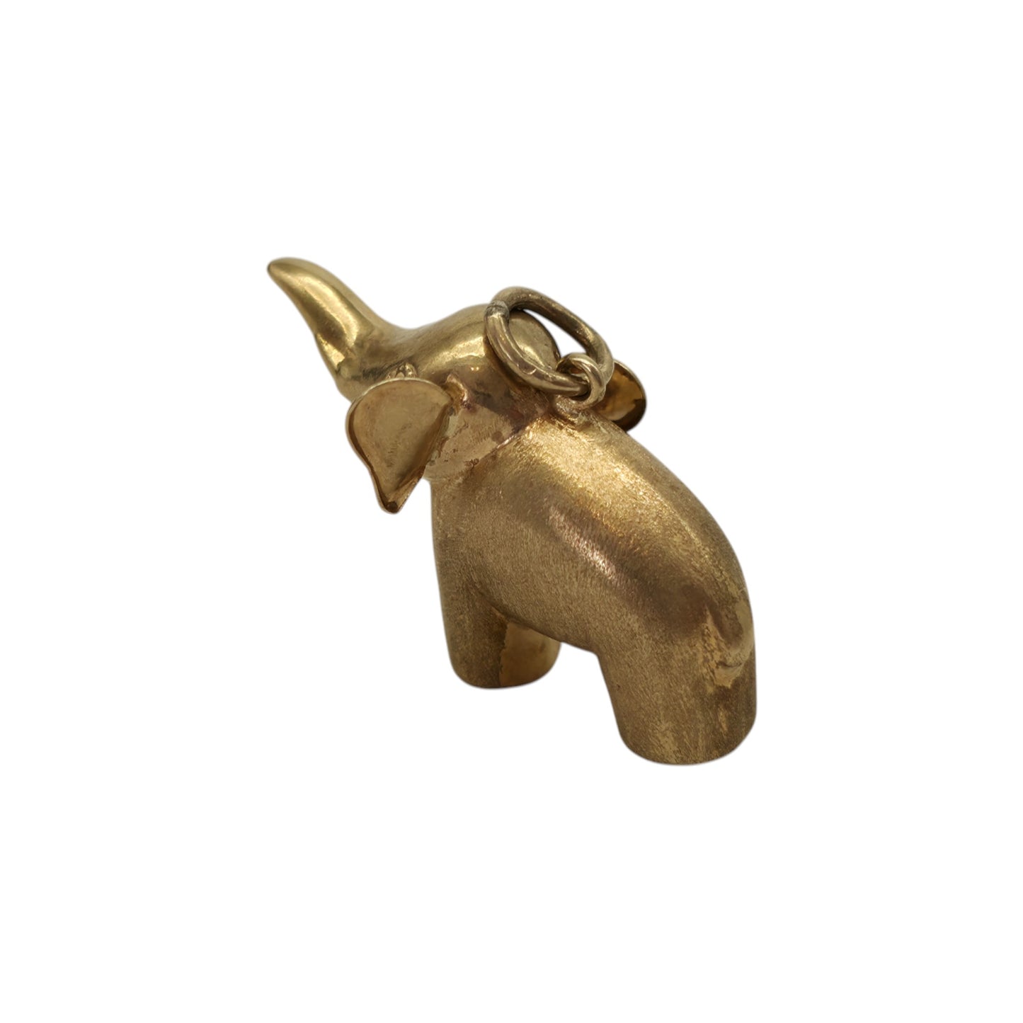 9ct 375 Yellow Gold Elephant Charm 1973 L 2.3 cm 1.5 g.
