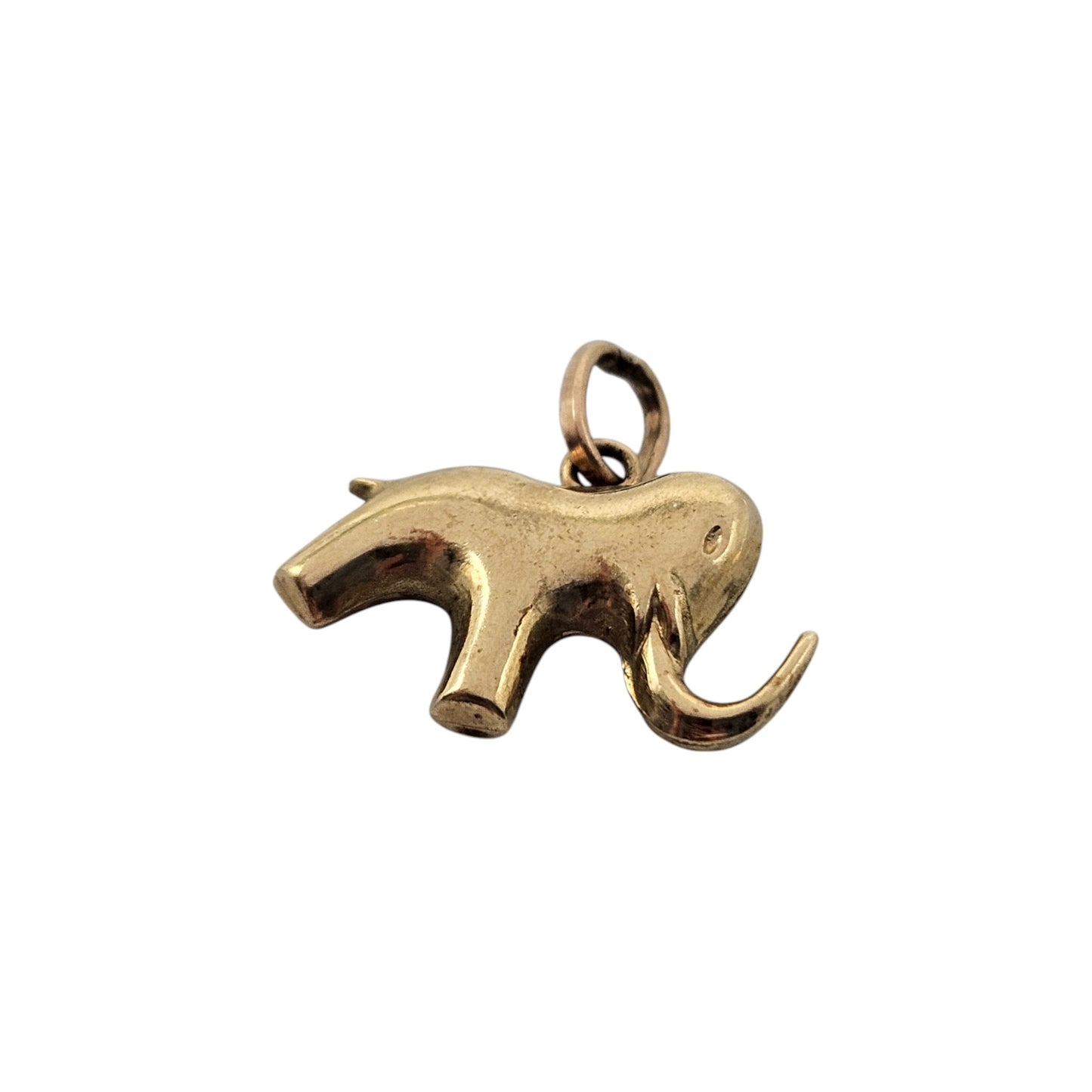 9ct Yellow Gold Elephant Charm L 1.7 cm 1.2 g.
