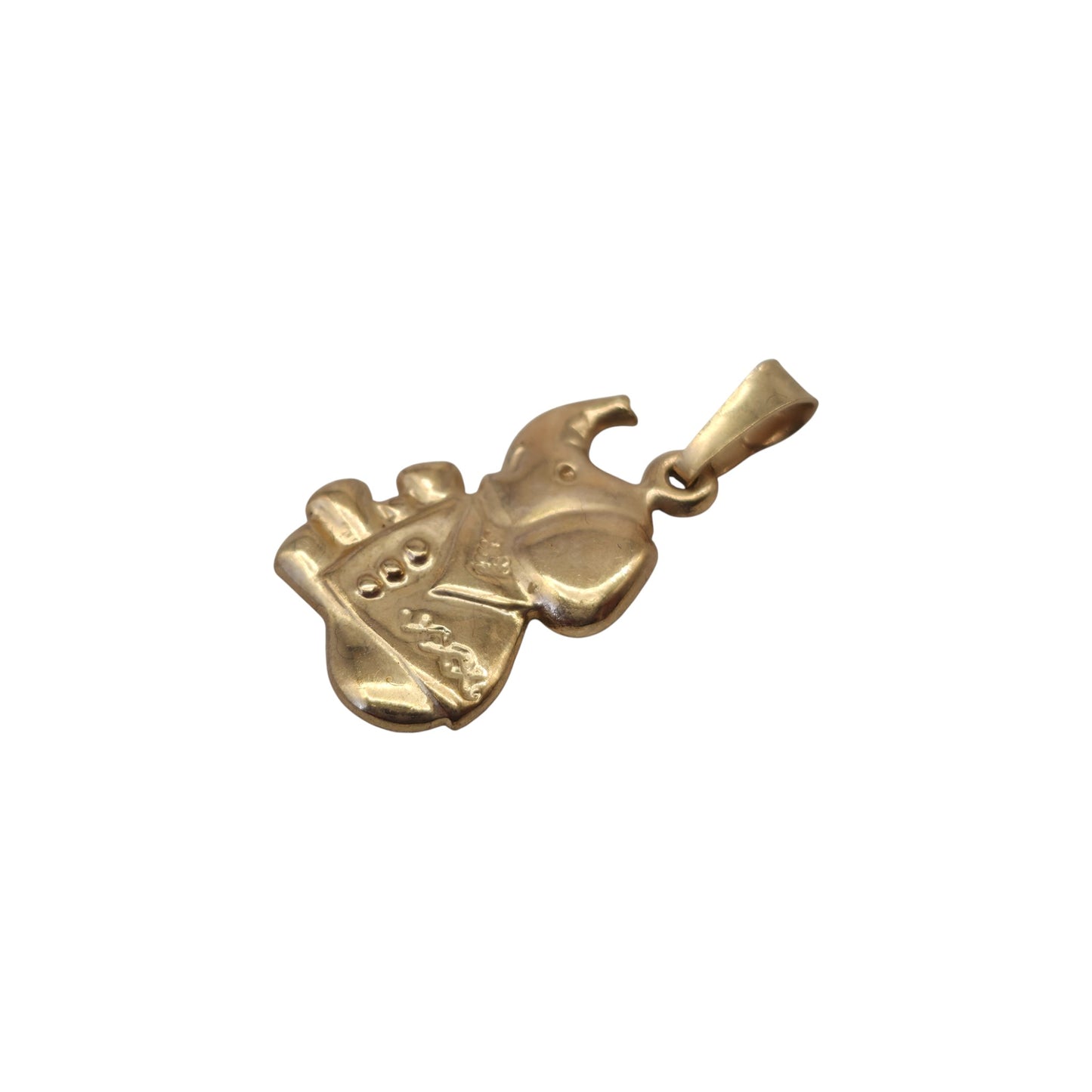 9ct 375 Yellow Gold Elephant Pendant L 1.6 cm 0.3 g.