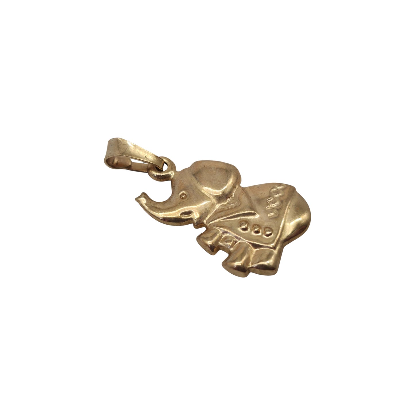 9ct 375 Yellow Gold Elephant Pendant L 1.6 cm 0.3 g.