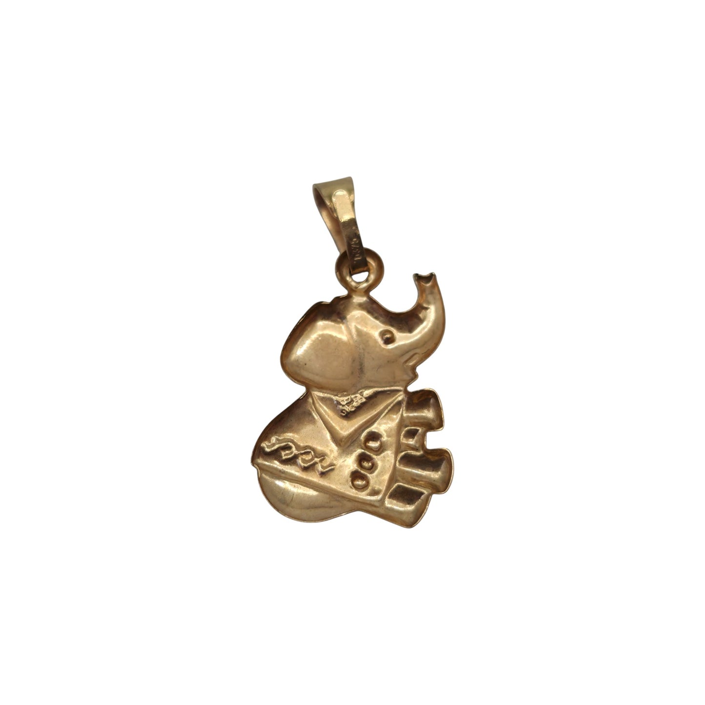 9ct 375 Yellow Gold Elephant Pendant L 1.6 cm 0.3 g.