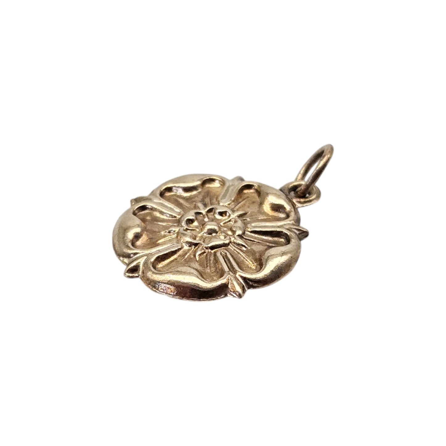 9ct 375 Yellow Gold English Rose Charm 1966 L 1.3 cm 0.7 g.