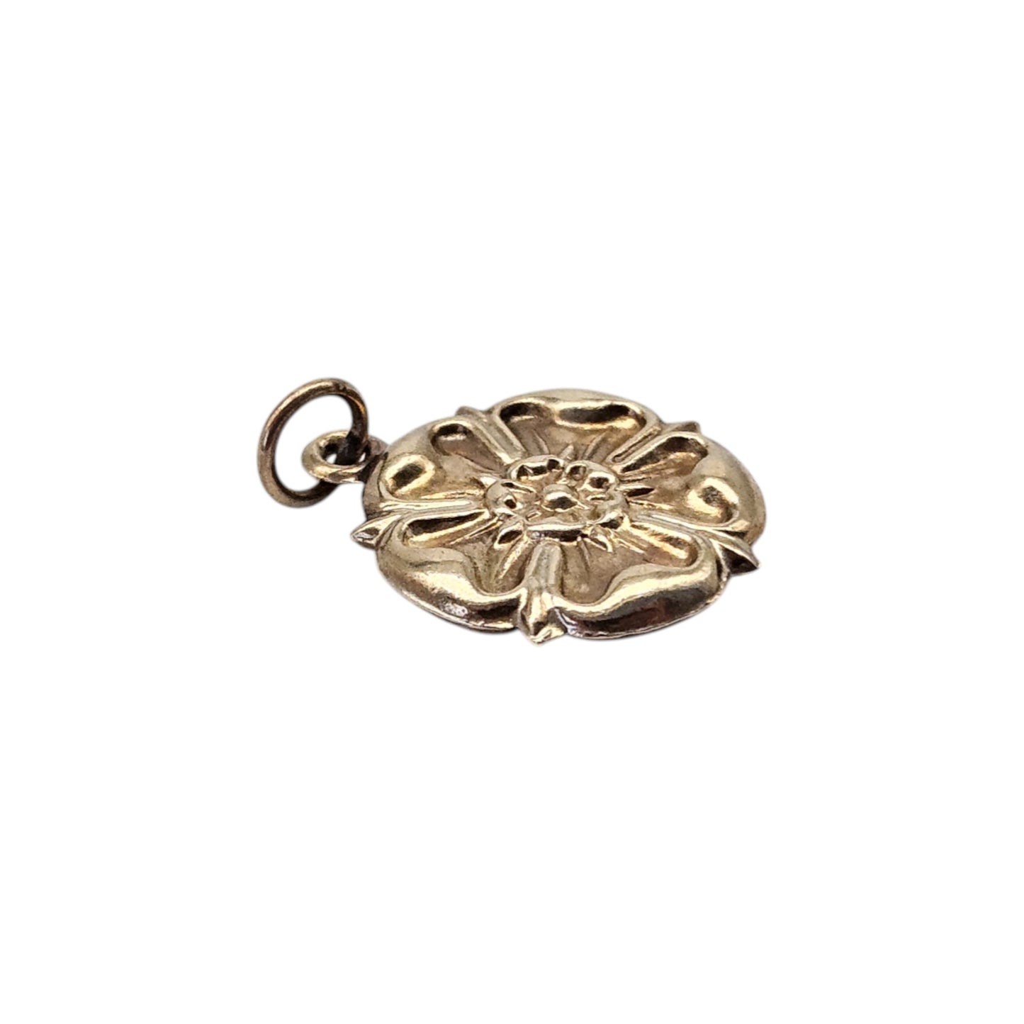 9ct 375 Yellow Gold English Rose Charm 1966 L 1.3 cm 0.7 g.