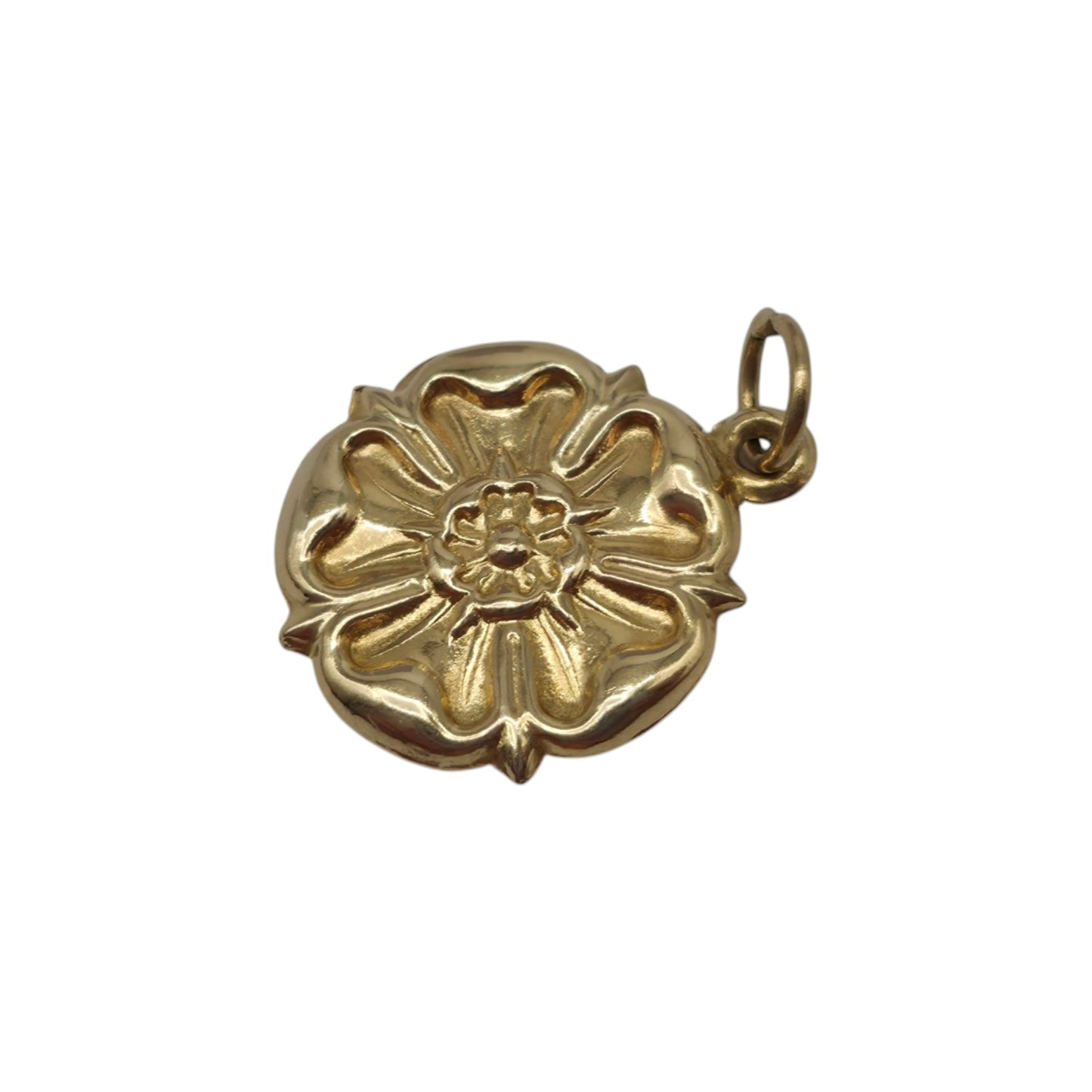 9ct 375 Yellow Gold English Rose Charm 1964 L 1.3 cm 0.7 g.