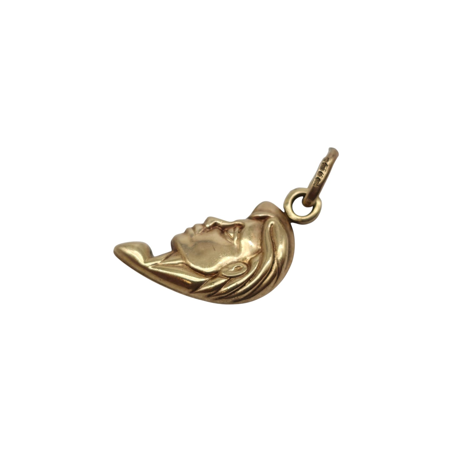 9ct 375 Yellow Gold Face Charm L 1.8 cm 0.9 g.
