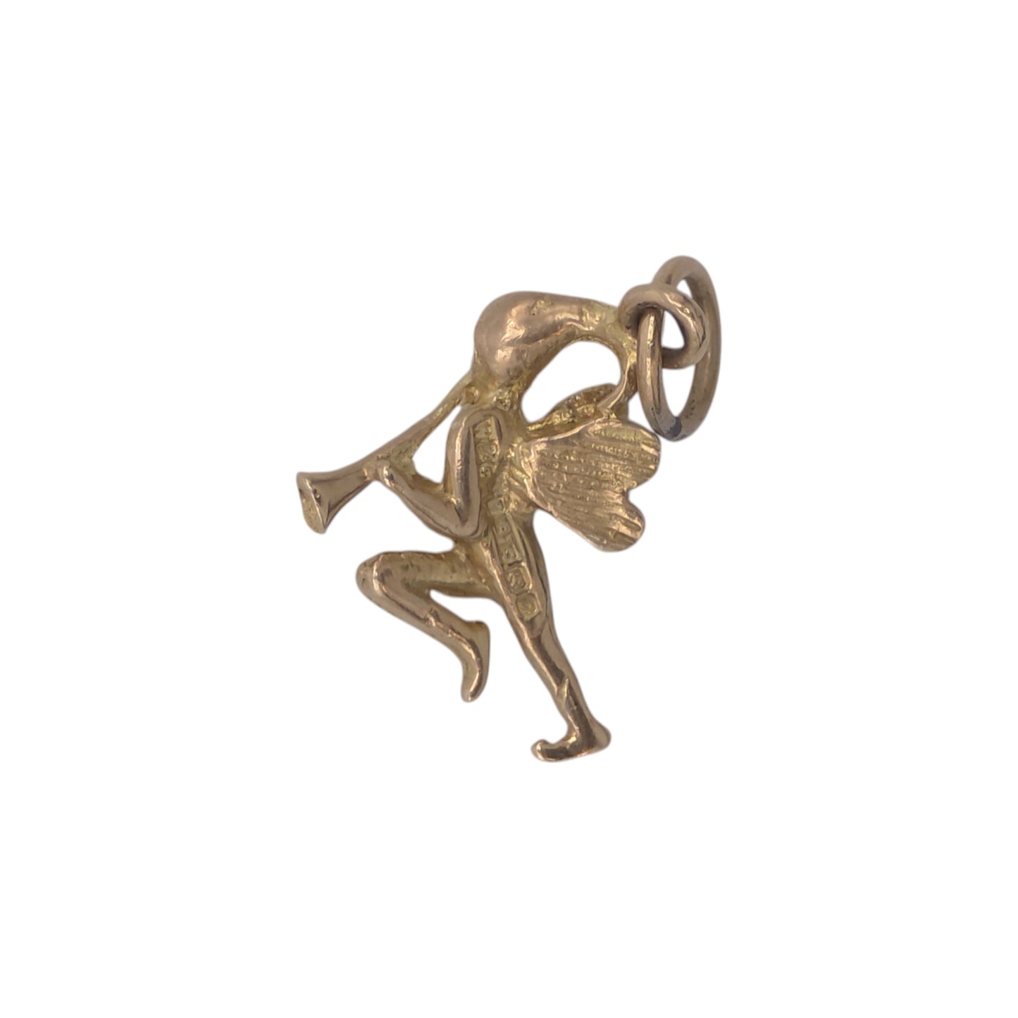 9ct 375 Yellow Gold Fairy Pixie Charm 1963 L 1.3 cm 1.0 g.