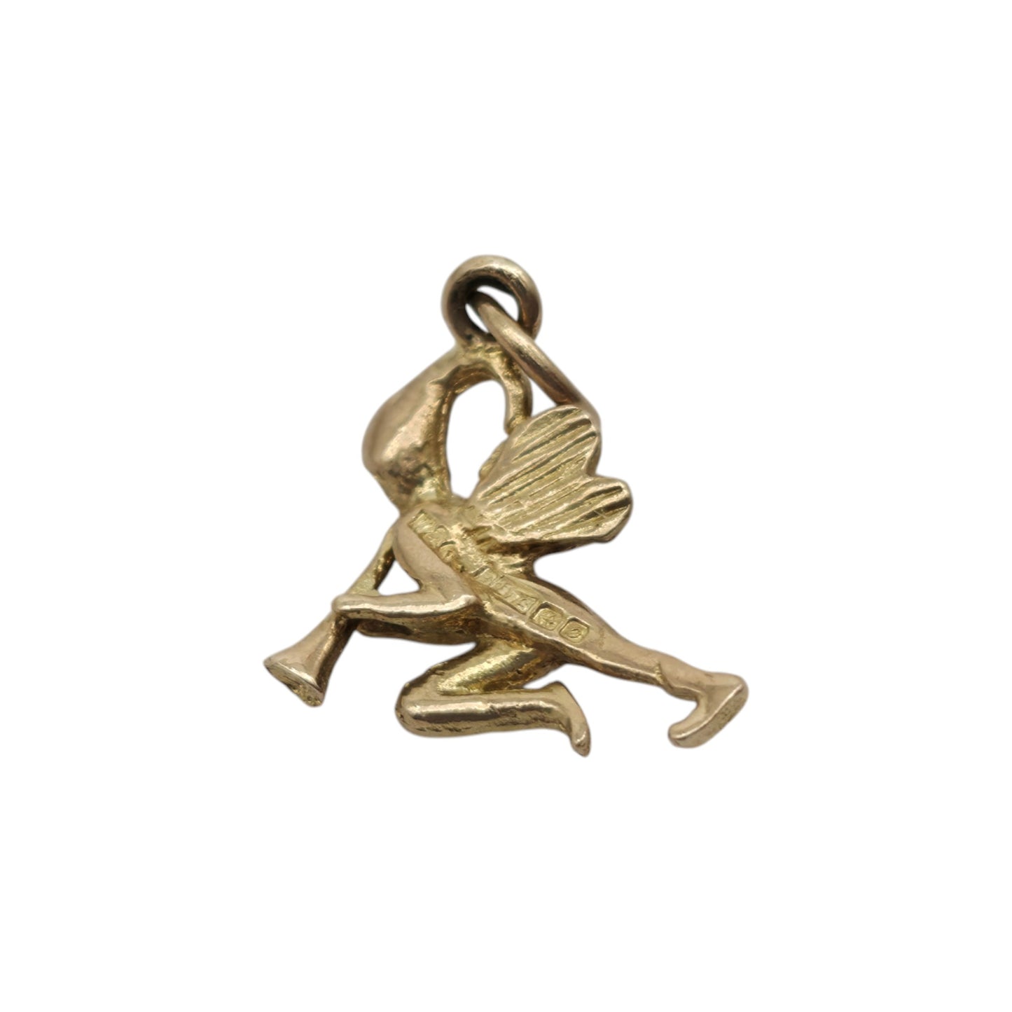 9ct 375 Yellow Gold Fairy Pixie Charm 1963 L 1.3 cm 1.0 g.