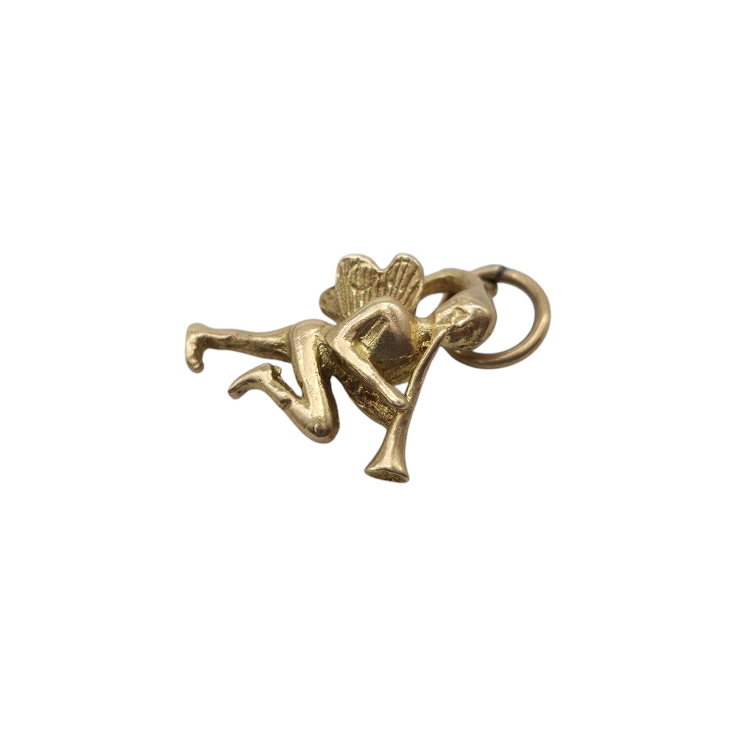 9ct 375 Yellow Gold Fairy Pixie Charm 1963 L 1.3 cm 1.0 g.
