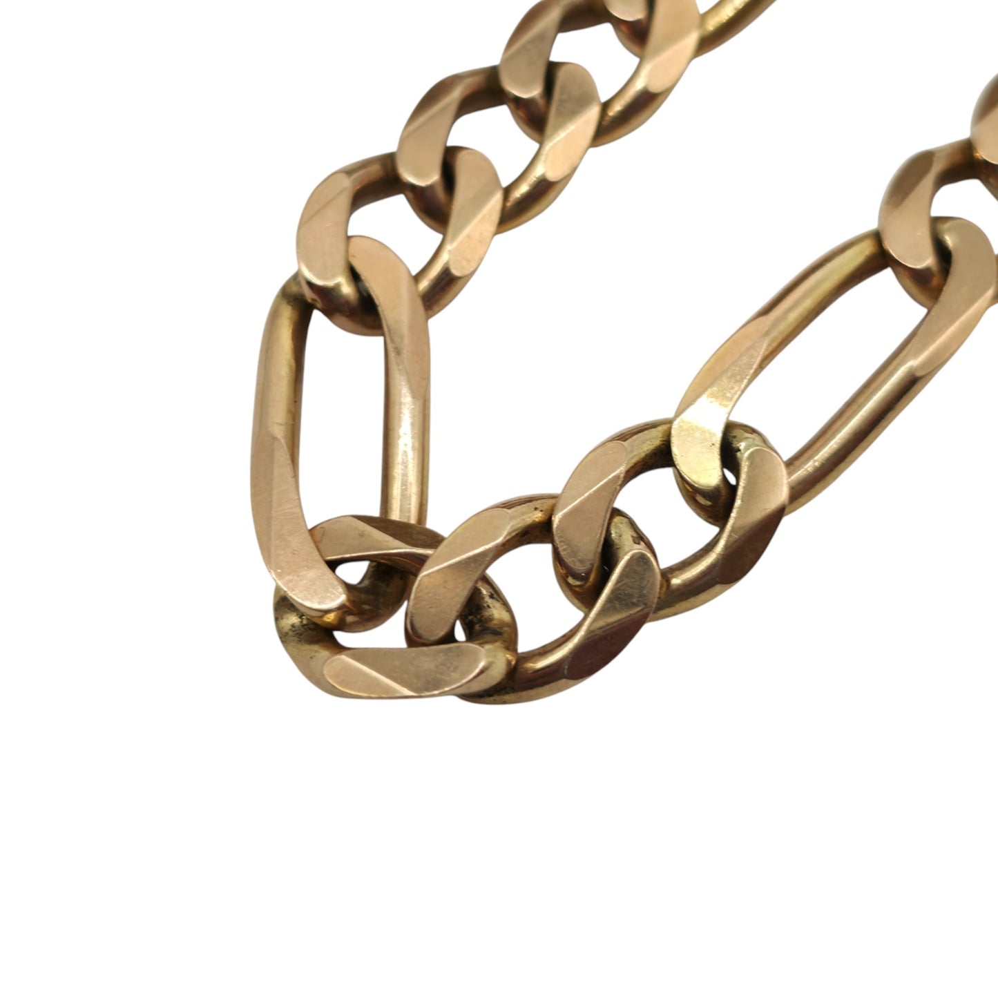 Chunky 9ct 375 Yellow Gold Figaro Bracelet c.1995 L 22.7 cm 27.1 g.