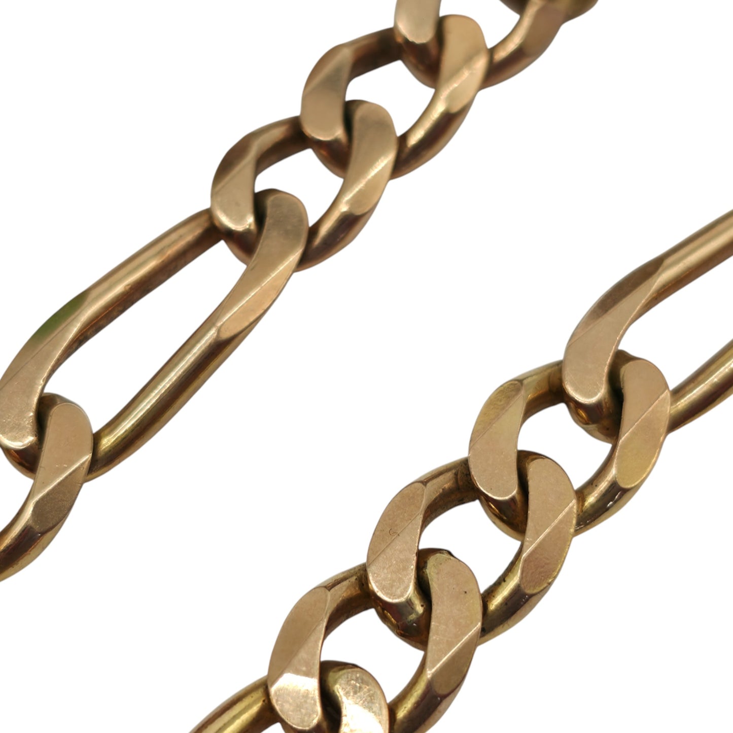 Chunky 9ct 375 Yellow Gold Figaro Bracelet c.1995 L 22.7 cm 27.1 g.