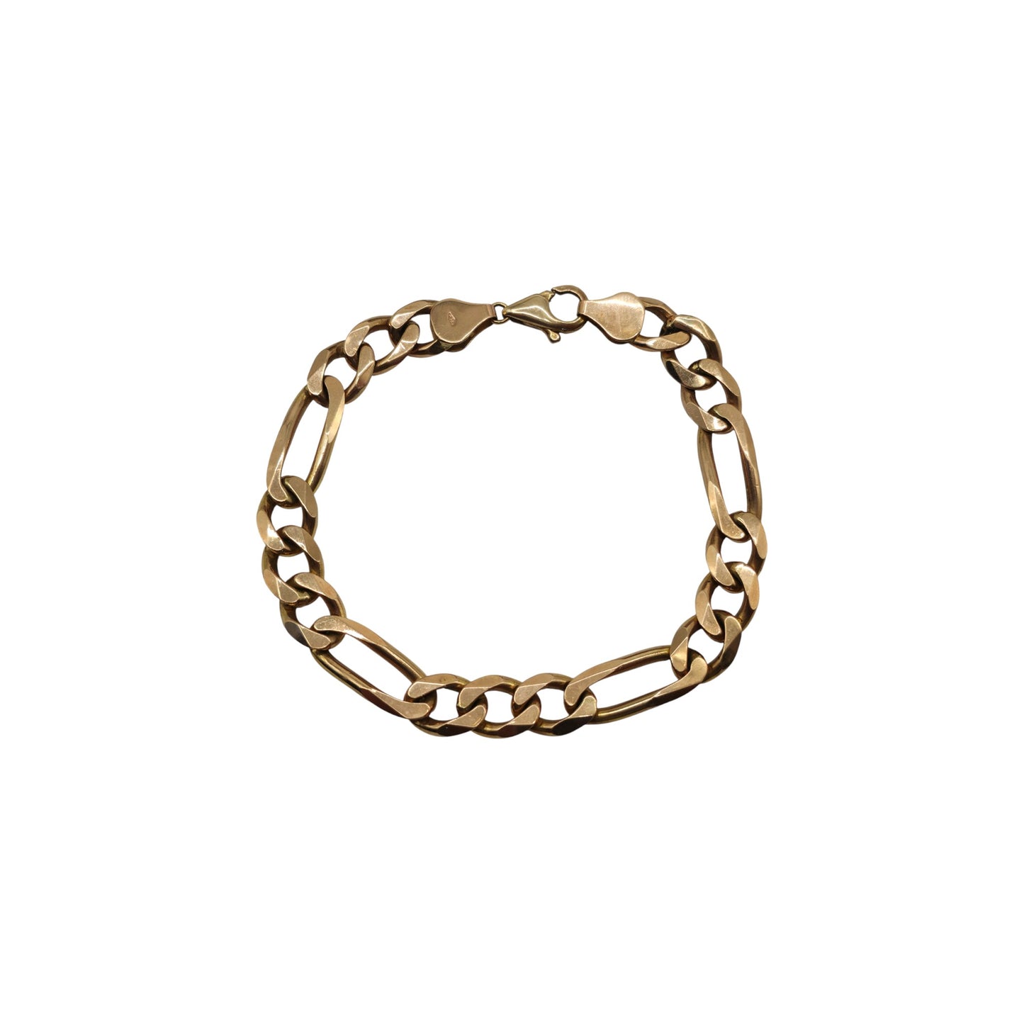 Chunky 9ct 375 Yellow Gold Figaro Bracelet c.1995 L 22.7 cm 27.1 g.