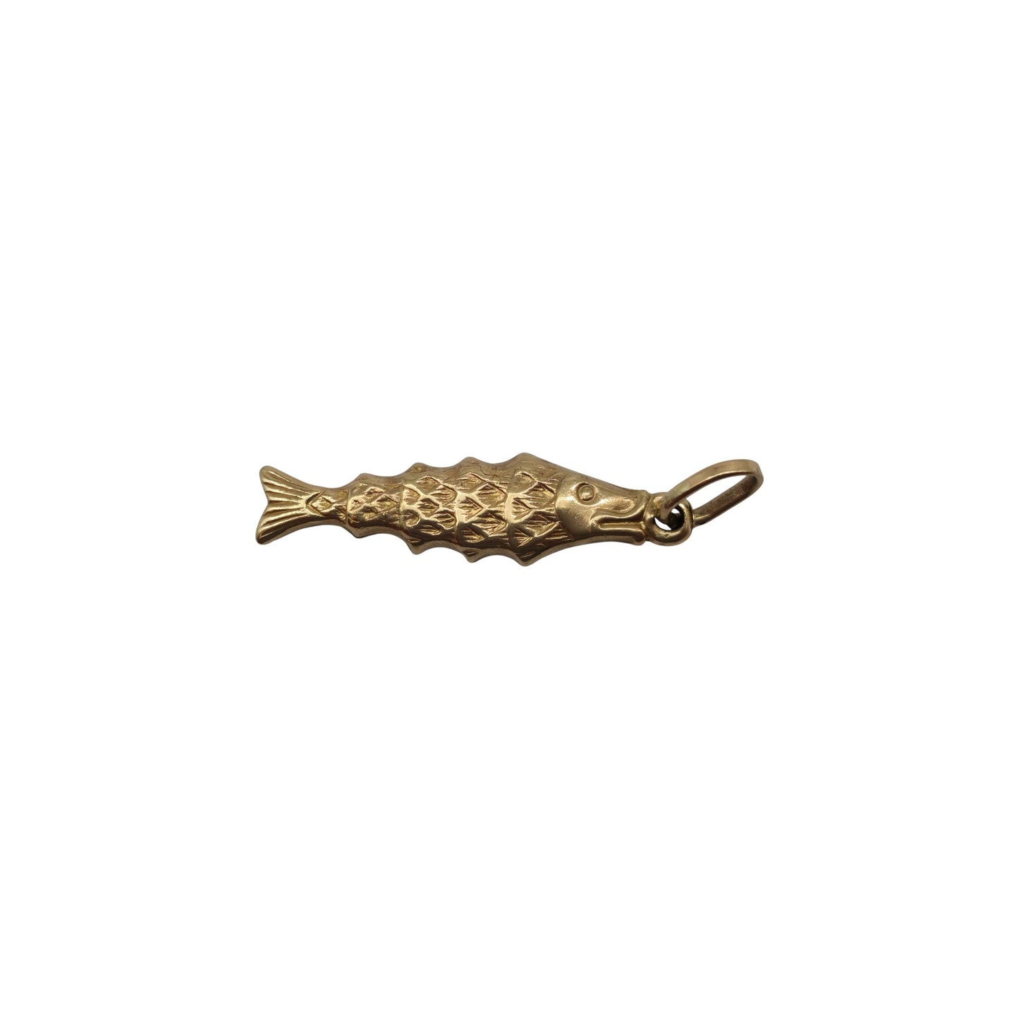 9ct 375 Yellow Gold Fish Charm L 2.4 cm 0.9 g.