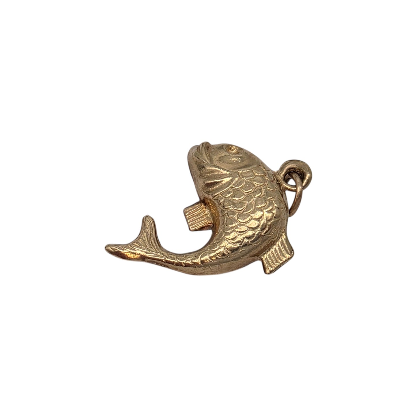 9ct Yellow Gold Fish Charm c.1970's L 1.8 cm 1.0 g.