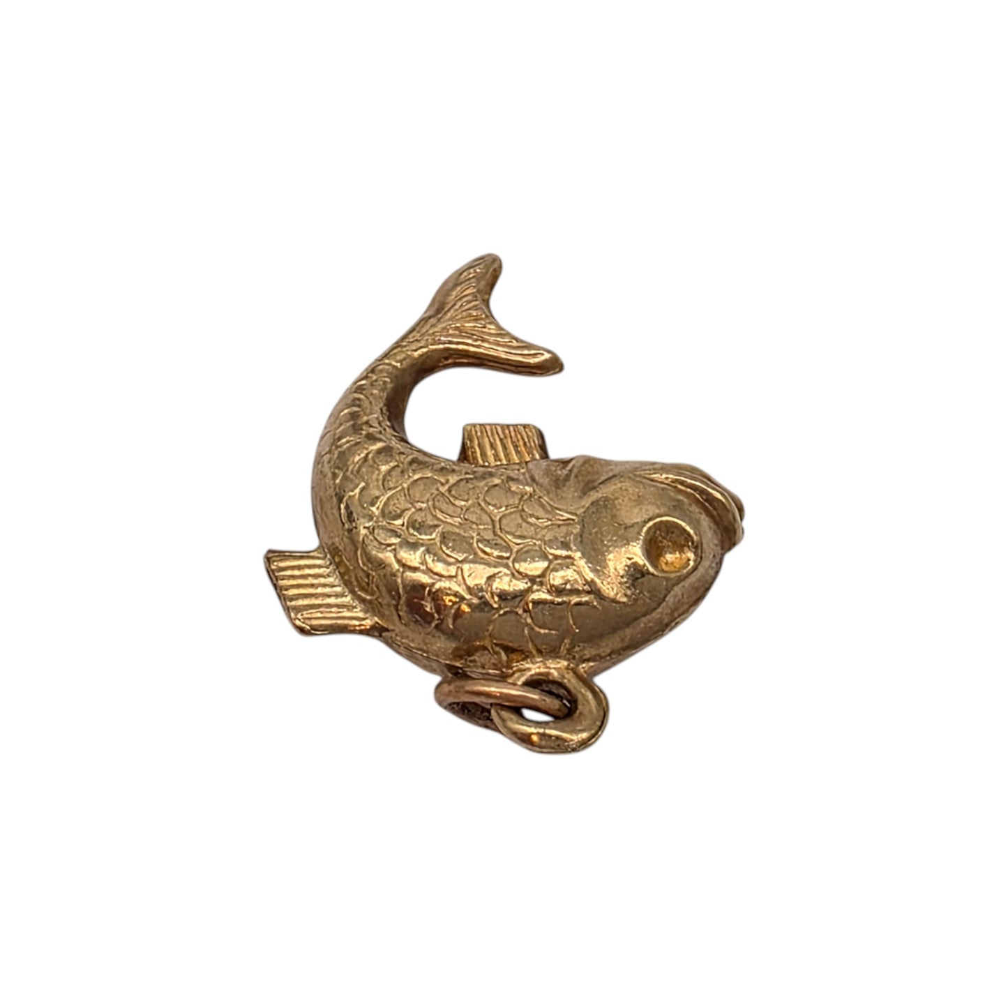 9ct Yellow Gold Fish Charm c.1970's L 1.8 cm 1.0 g.