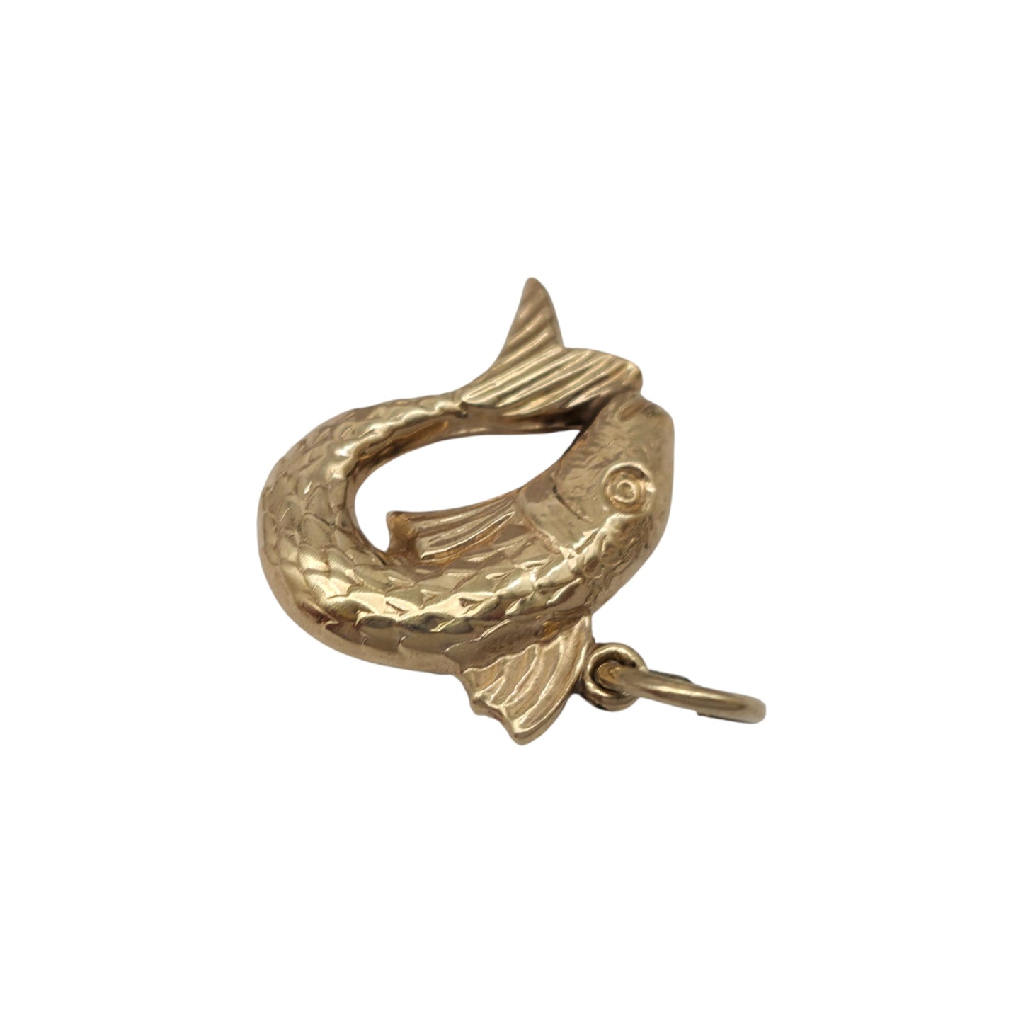 Chester 9ct 375 Yellow Gold Fish Charm 1960 L 1.5 cm 0.7 g.
