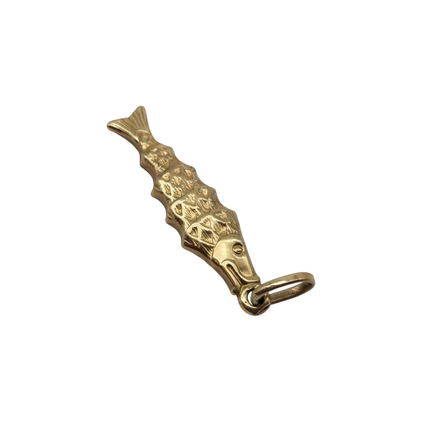 9ct 375 Yellow Gold Fish Charm L 2.4 cm 0.9 g.