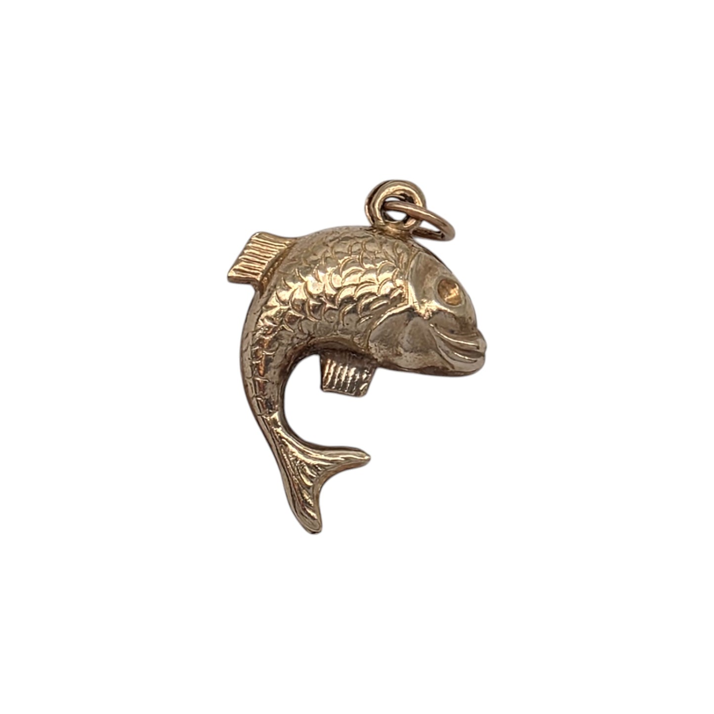9ct Yellow Gold Fish Charm c.1970's L 1.8 cm 1.0 g.