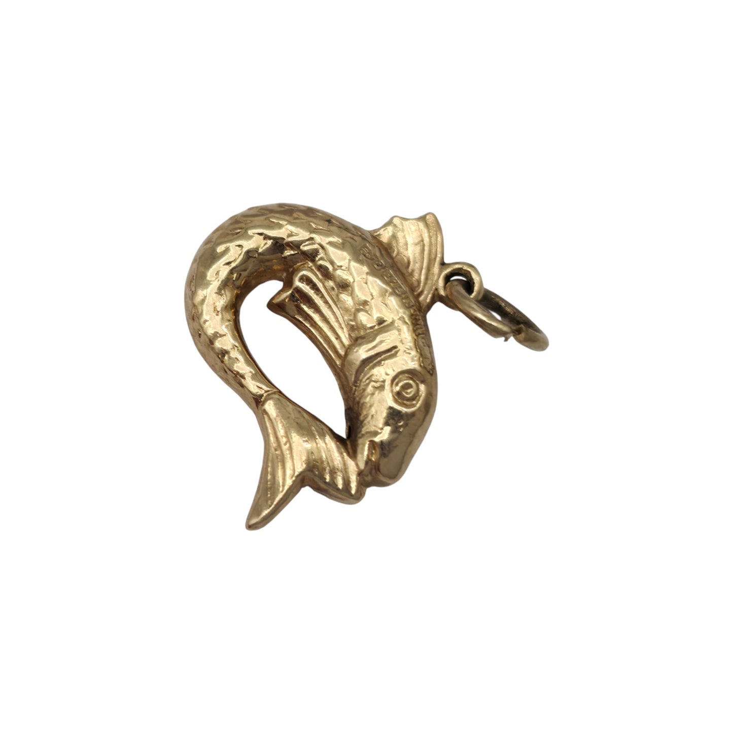 Chester 9ct 375 Yellow Gold Fish Charm 1960 L 1.5 cm 0.7 g.
