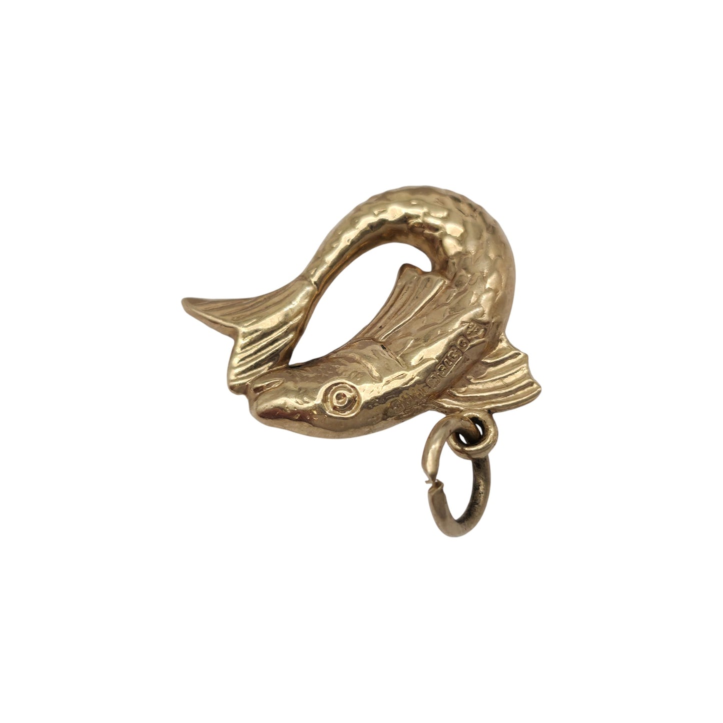 Chester 9ct 375 Yellow Gold Fish Charm 1960 L 1.5 cm 0.7 g.