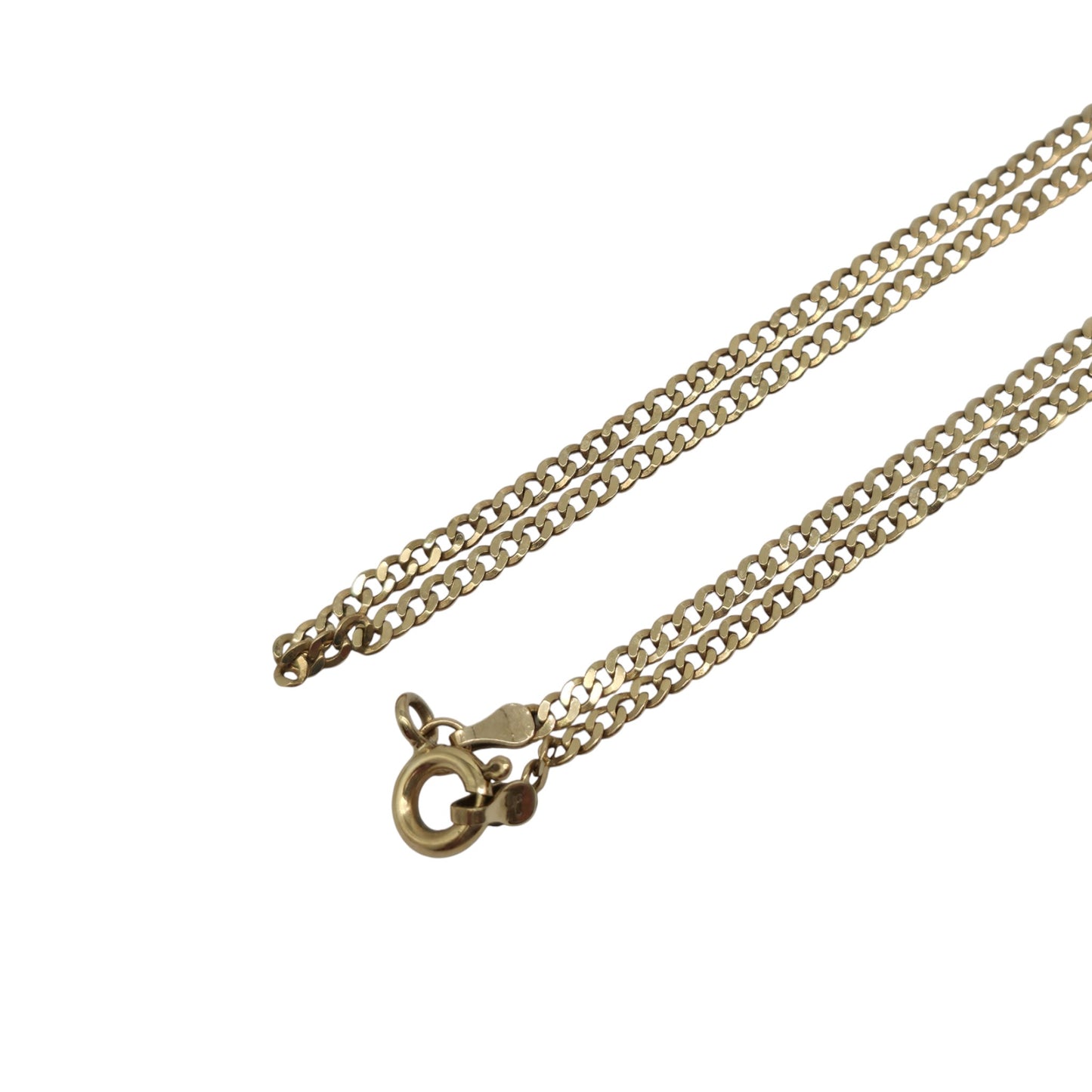 9ct 375 Yellow Gold Flat Curb Link Chain L 57.5 cm 3.7 g.