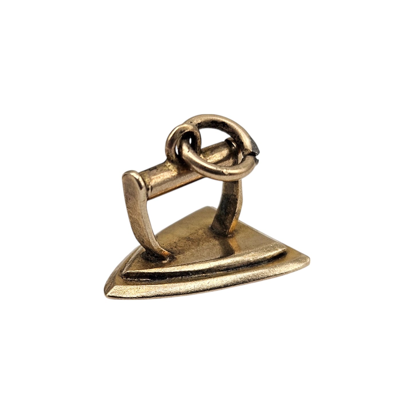 Antique 9ct Yellow Gold Flat Iron Charm c.1900 L 1.2 cm 1.3 g.