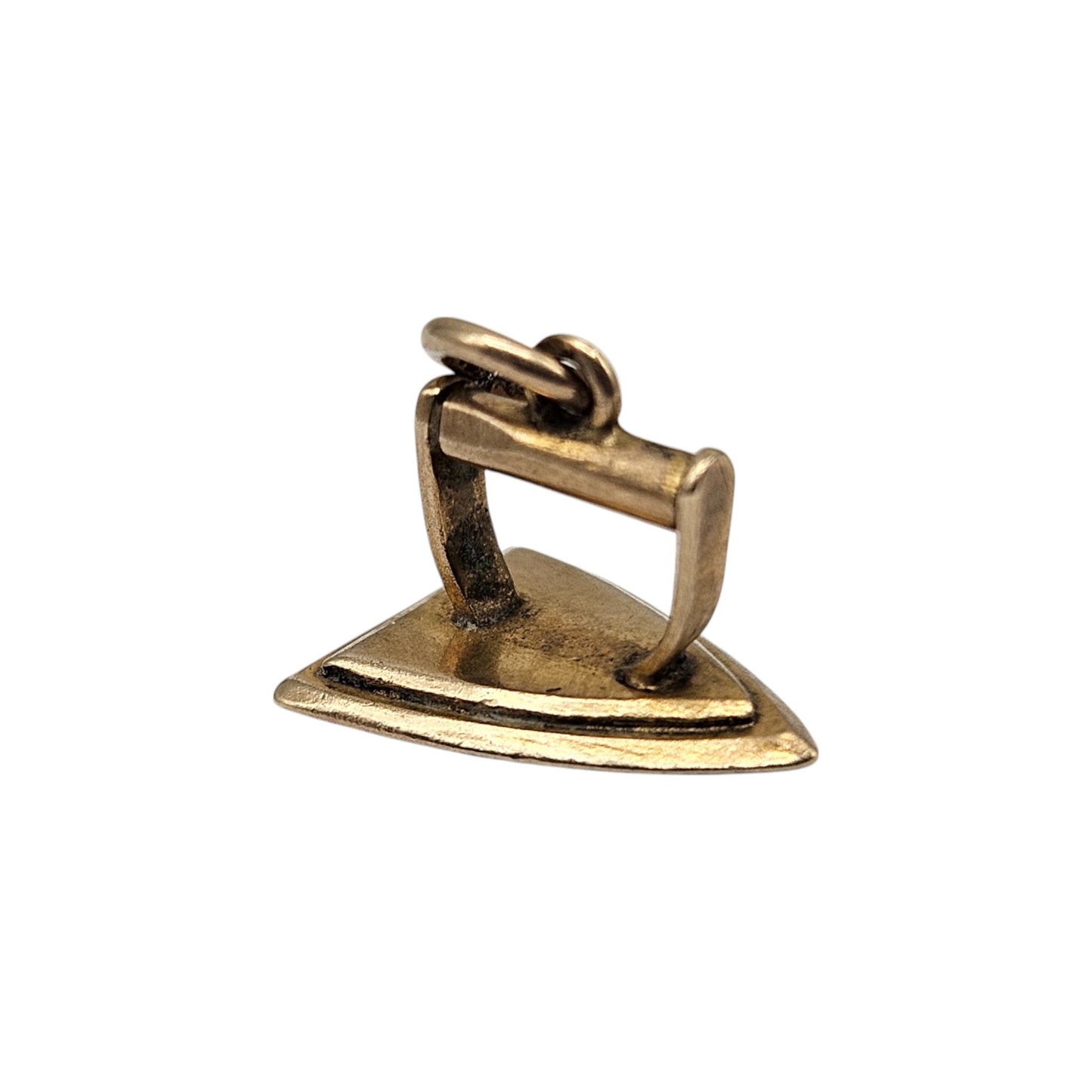 Antique 9ct Yellow Gold Flat Iron Charm c.1900 L 1.2 cm 1.3 g.