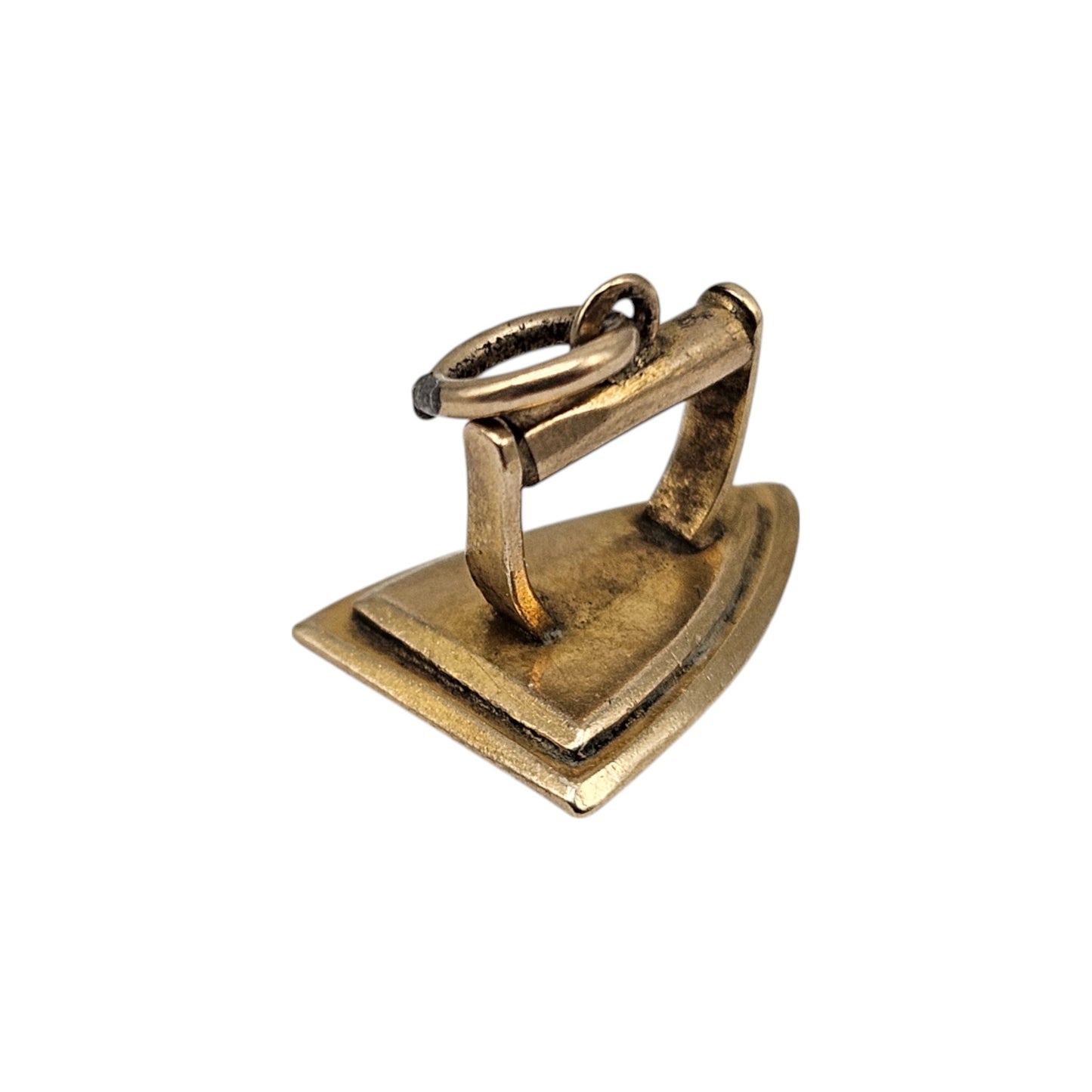 Antique 9ct Yellow Gold Flat Iron Charm c.1900 L 1.2 cm 1.3 g.