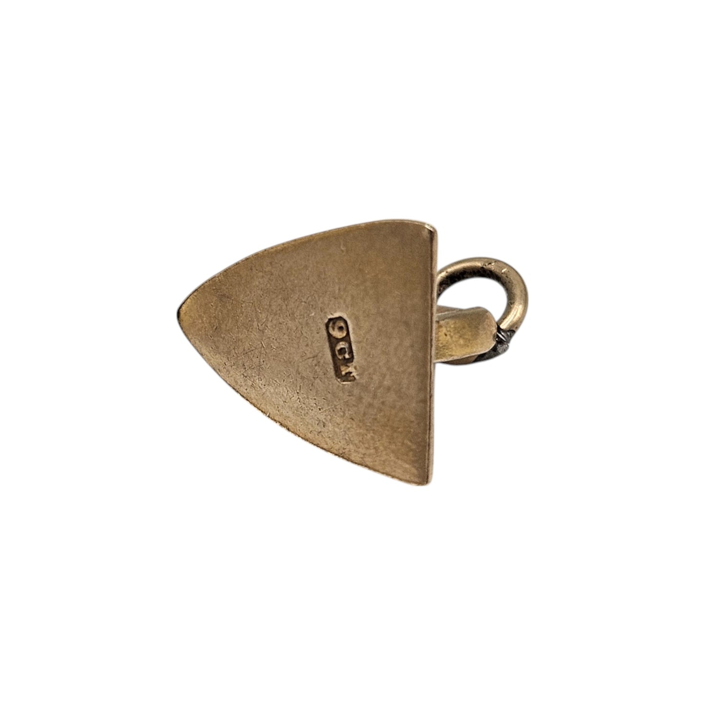 Antique 9ct Yellow Gold Flat Iron Charm c.1900 L 1.2 cm 1.3 g.