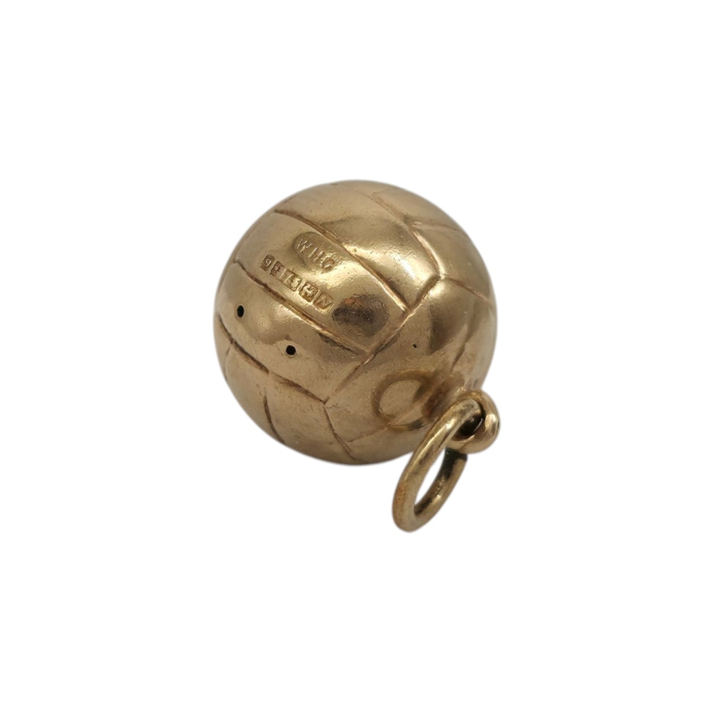 9ct 375 Yellow Gold Football Charm 1962 L 1.0 cm 0.9 g.