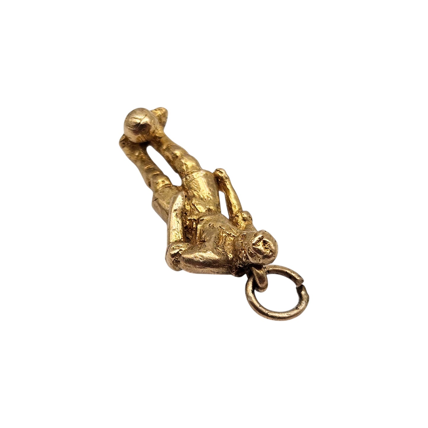 9ct 375 Yellow Gold Football Player Charm 1963 L 2.1 cm 3.4 g.