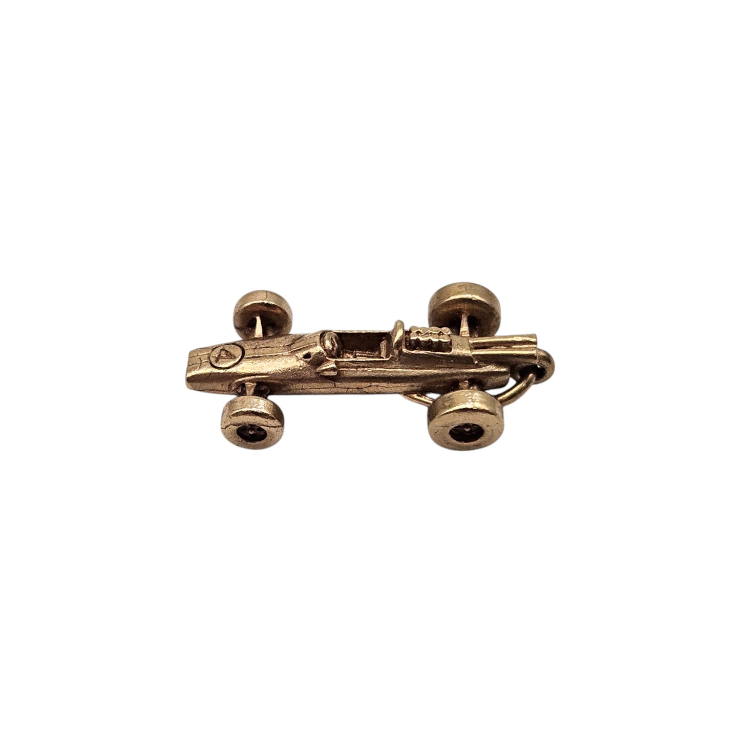 9ct 375 Yellow Gold F1 Car Charm 1971 L 2.1 cm 4.0 g.