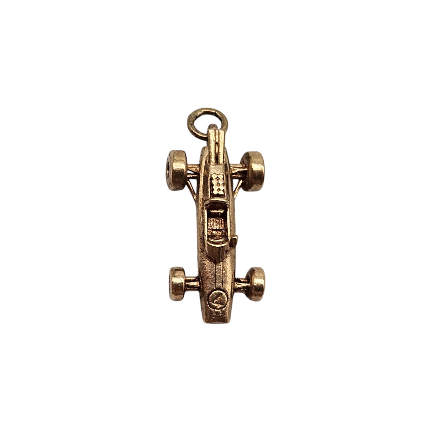 9ct 375 Yellow Gold F1 Car Charm 1971 L 2.1 cm 4.0 g.