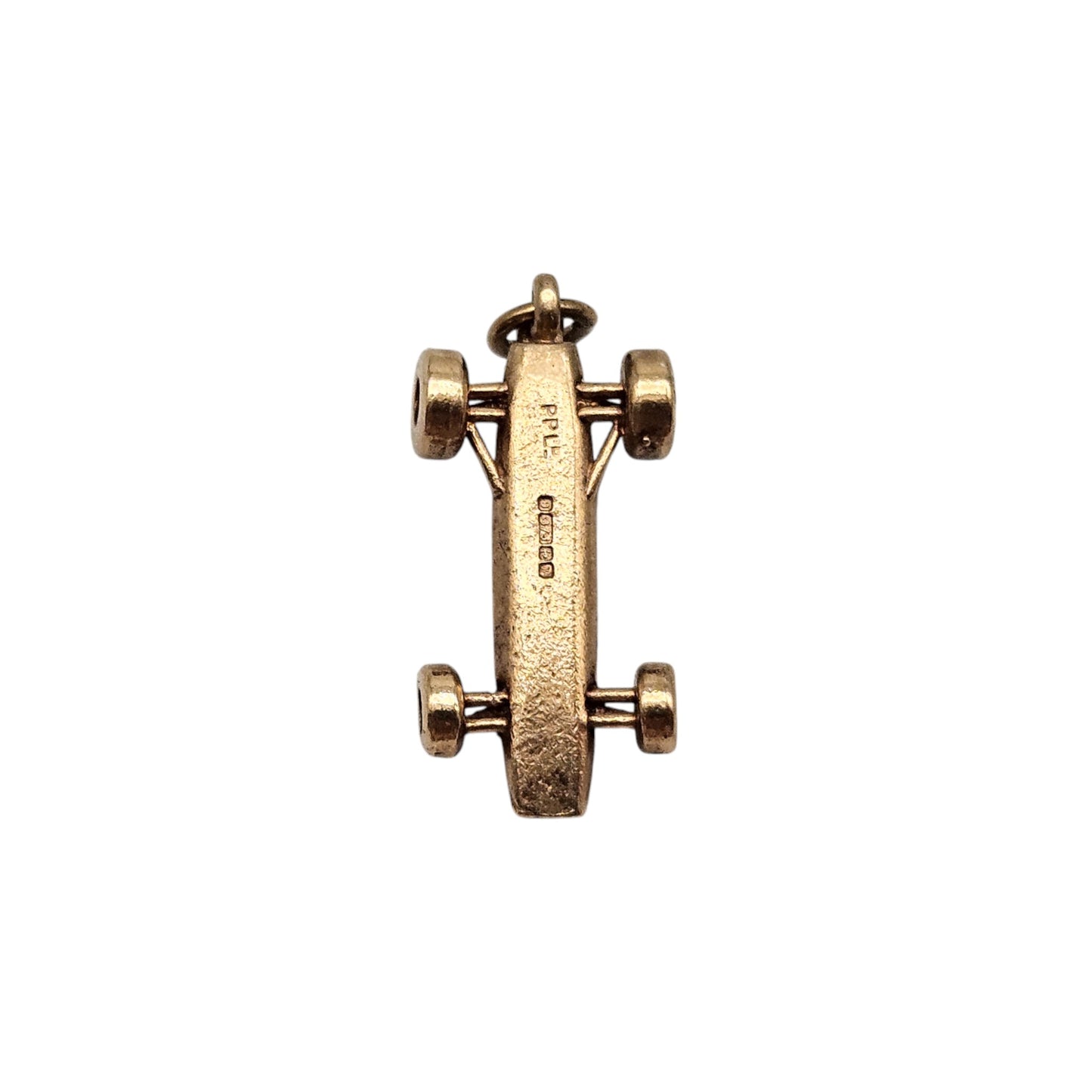 9ct 375 Yellow Gold F1 Car Charm 1971 L 2.1 cm 4.0 g.