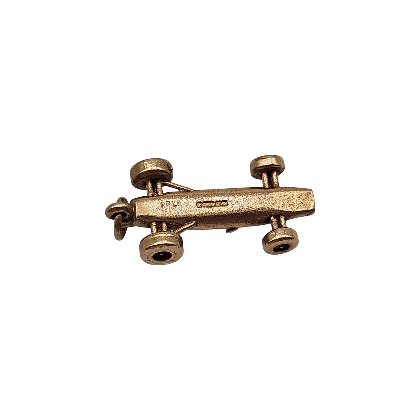 9ct 375 Yellow Gold F1 Car Charm 1971 L 2.1 cm 4.0 g.