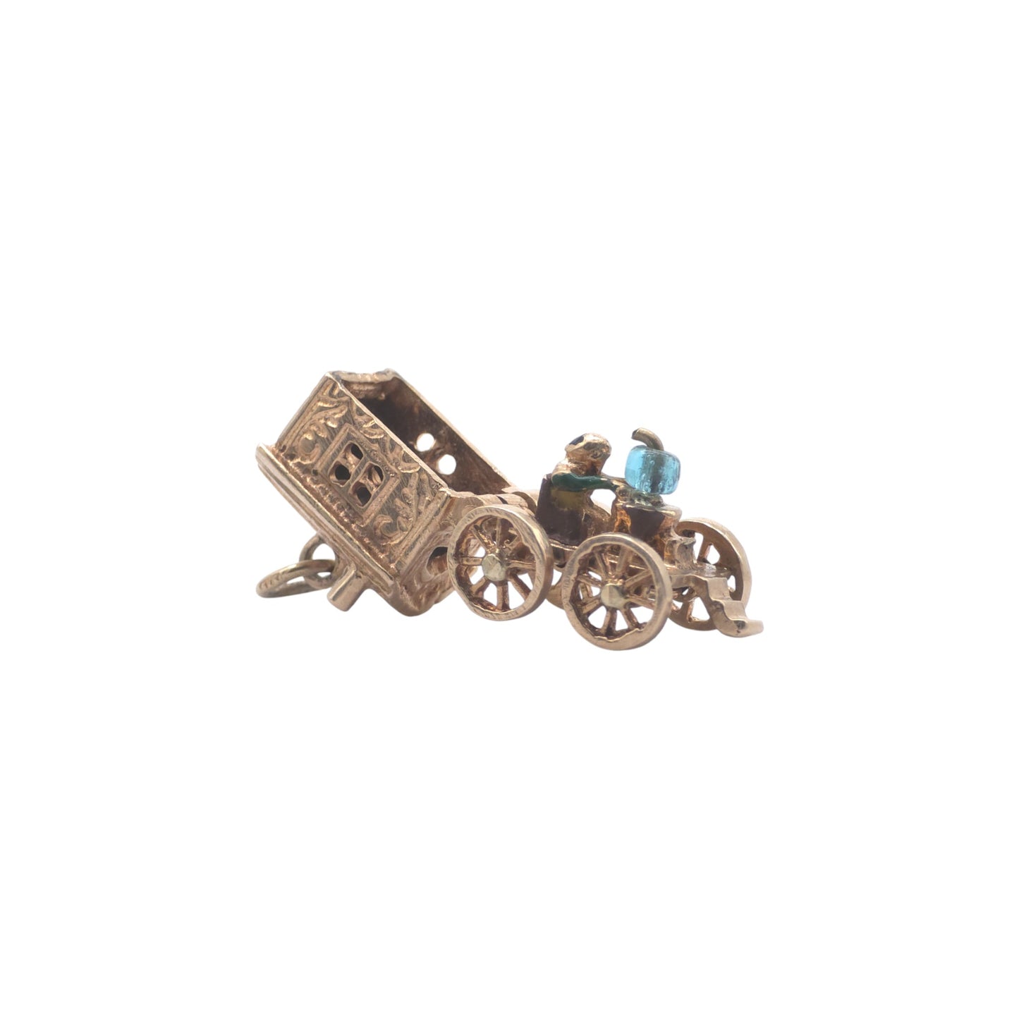 9ct 375 Yellow Gold Fortune Teller Opening Charm 1959 L 1.5 cm 4.0 g.