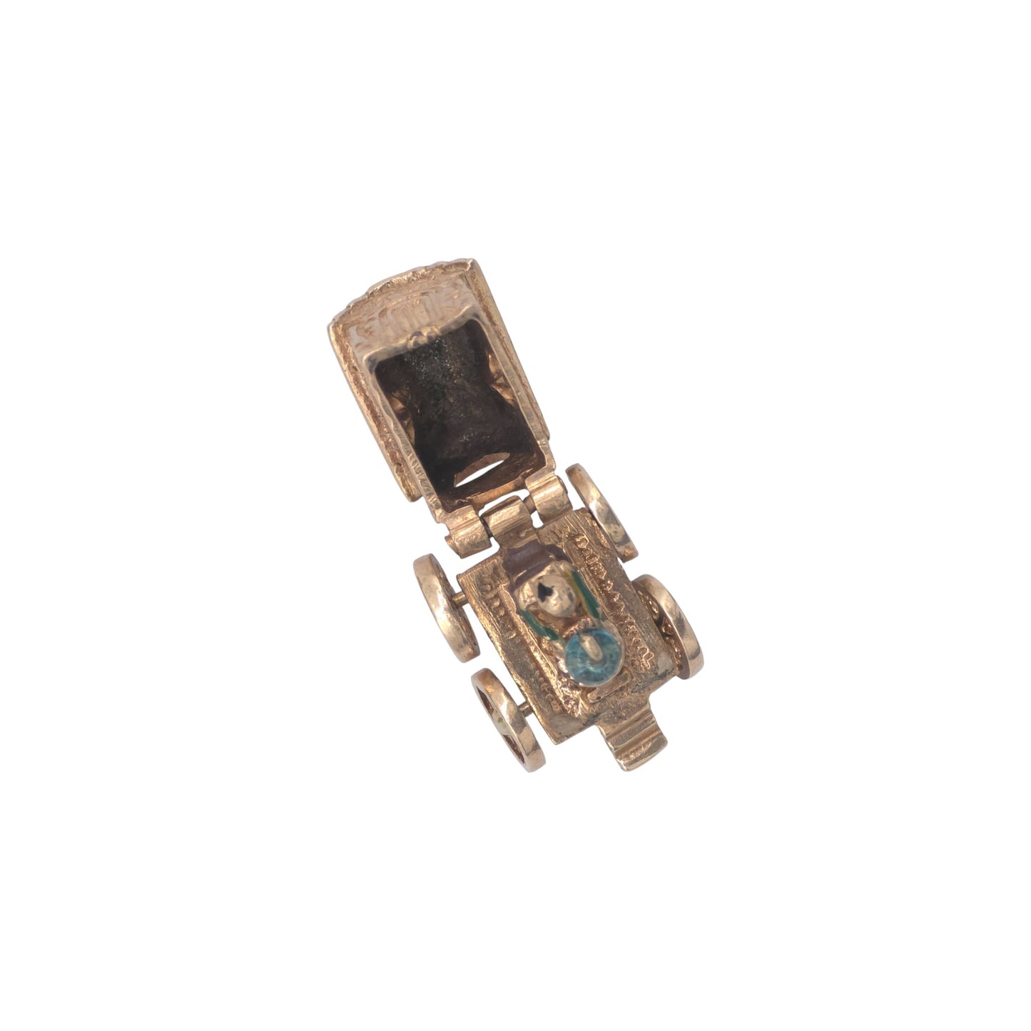 9ct 375 Yellow Gold Fortune Teller Opening Charm 1959 L 1.5 cm 4.0 g.