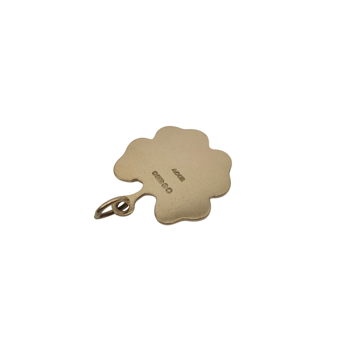 9ct 375 Yellow Gold Four Leaf Clover Charm 1956 L 1.6 cm 2.6 g.