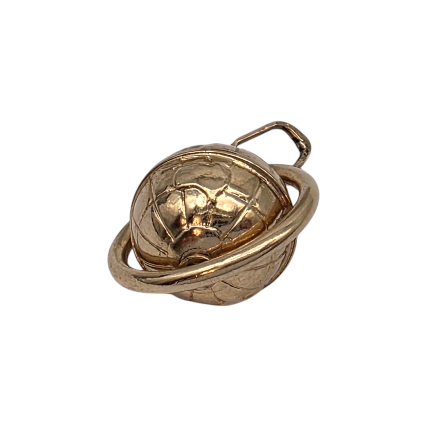 9ct 375 Yellow Gold Spinning Globe Charm L 1.6 cm 2.1 g.