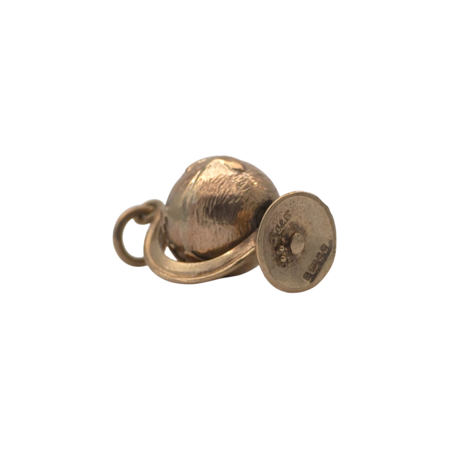 9ct 375 Yellow Gold Spinning Globe Charm 1976 L 1.8 cm 3.0 g.