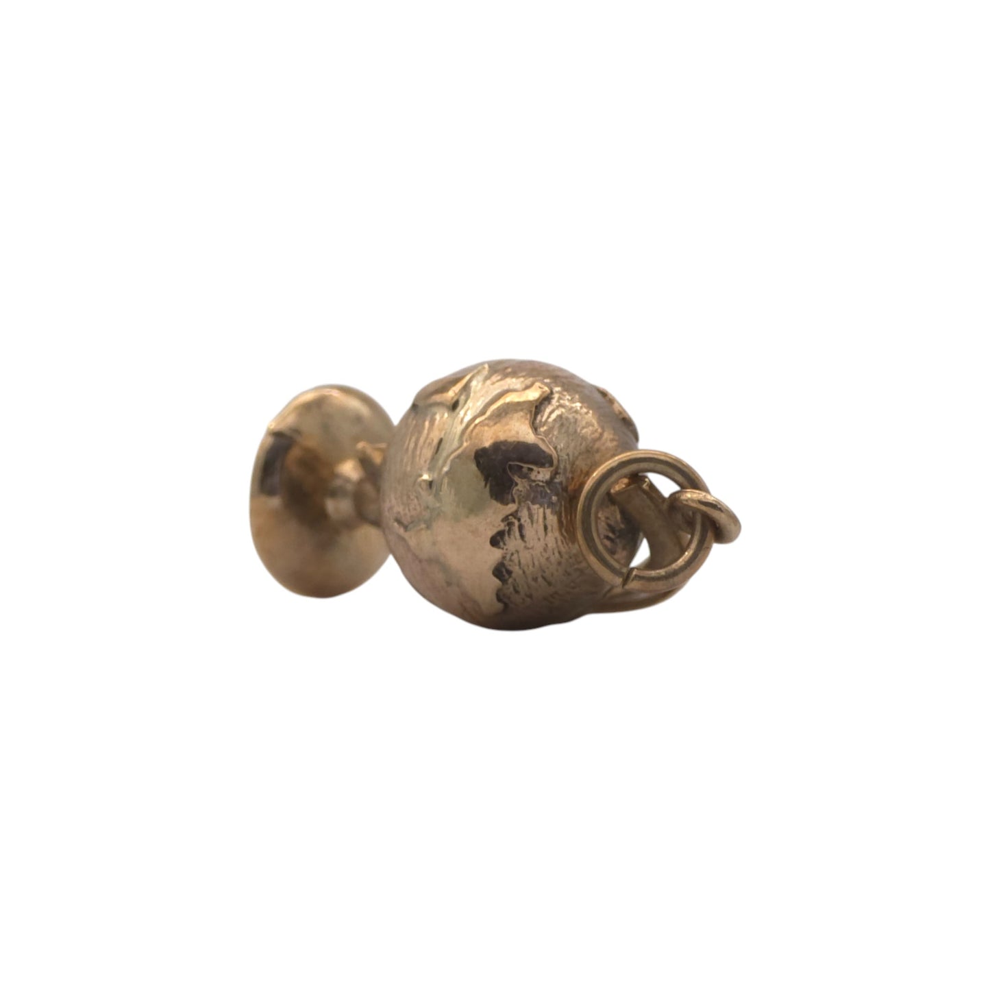 9ct 375 Yellow Gold Spinning Globe Charm 1976 L 1.8 cm 3.0 g.