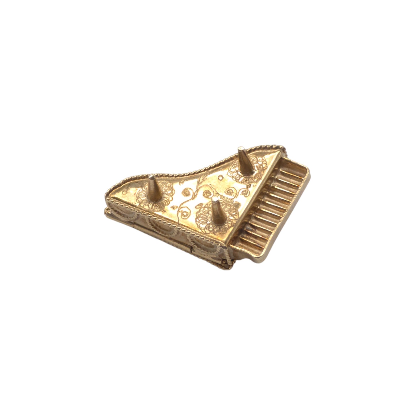 9ct 375 Yellow Gold Grand Piano Opening Charm c.1973 L 2.4 cm 4.3 g.
