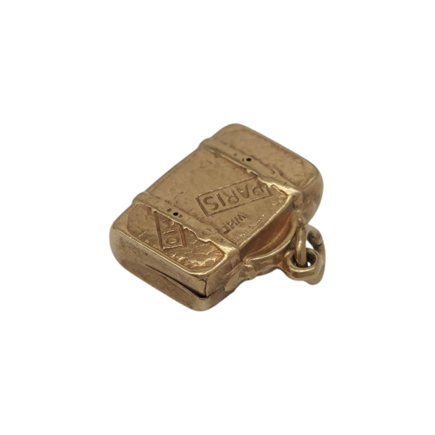 Chester 9ct 375 Yellow Gold Grand Tour Suitcase Charm 1960 L 1.2 cm 0.7 g.
