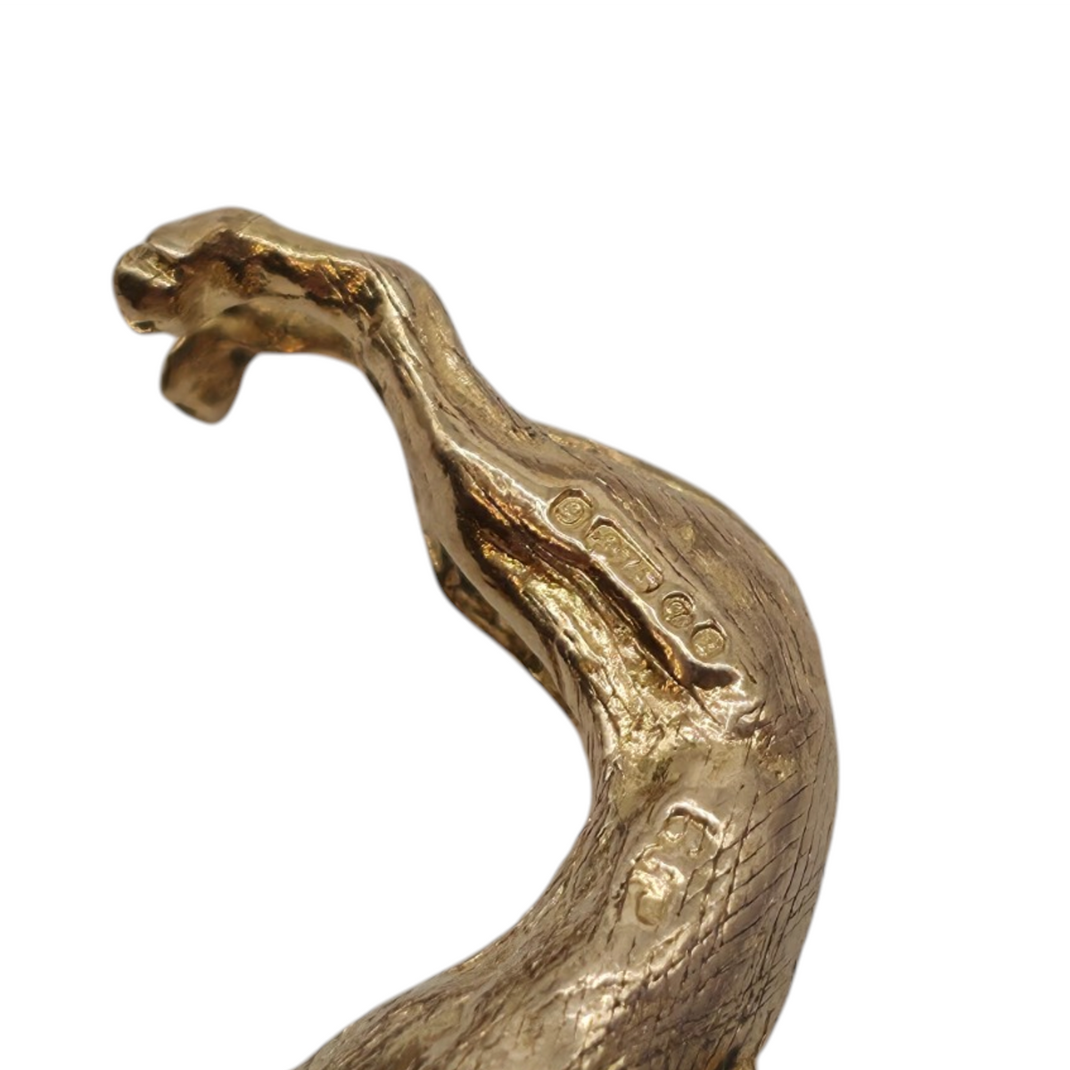 9ct 375 Yellow Gold Greyhound Charm 1971 L 2.3 cm 3.5 g.