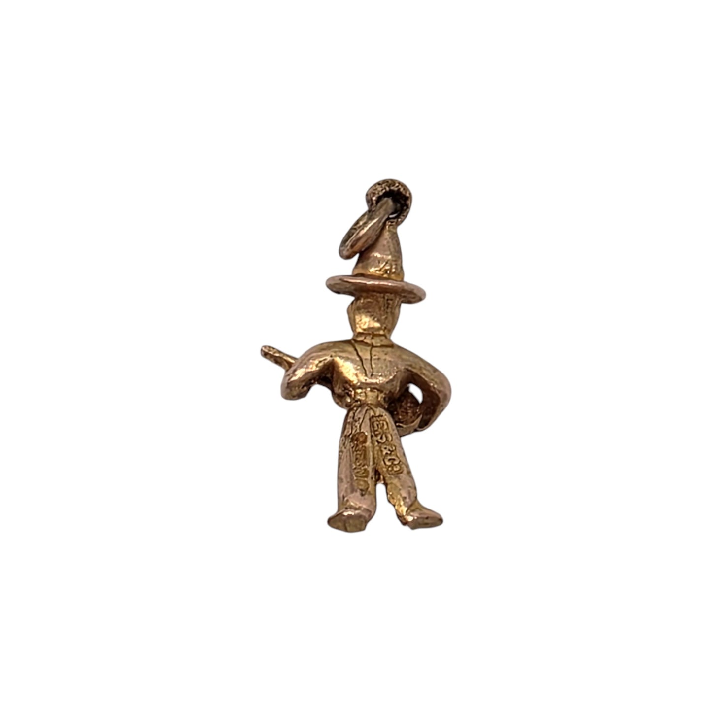 9ct 375 Yellow Gold Guitar Player Charm 1947 L 1.5 cm 1.3 g.