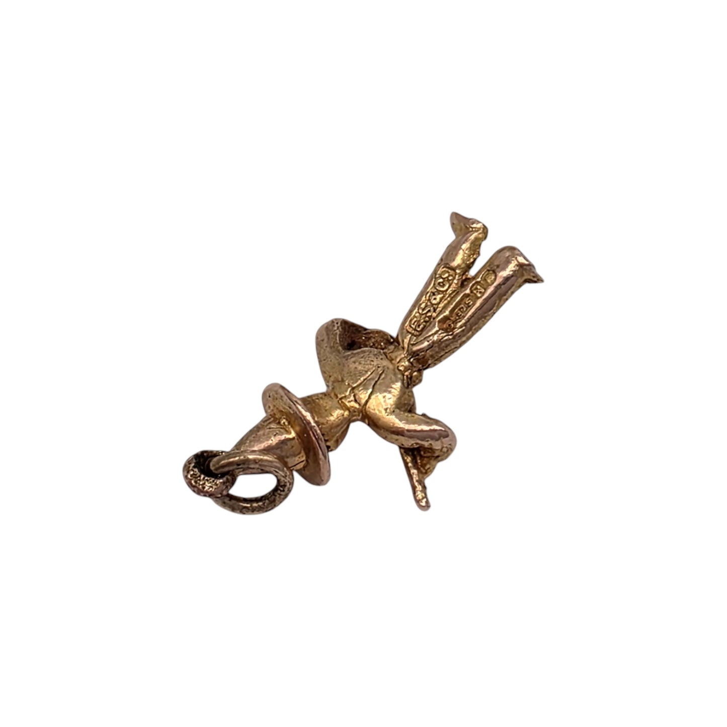 9ct 375 Yellow Gold Guitar Player Charm 1947 L 1.5 cm 1.3 g.