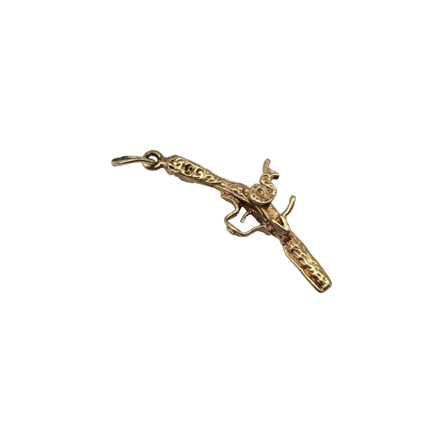 9ct 375 Yellow Gold Gun Charm 1964 L 2.3 cm 1.9 g.