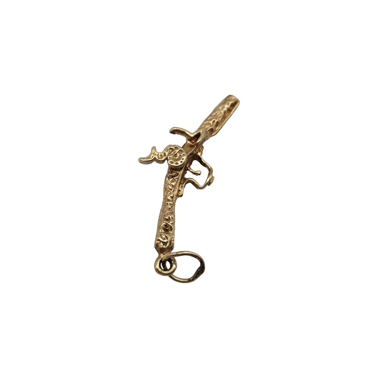 9ct 375 Yellow Gold Gun Charm 1964 L 2.3 cm 1.9 g.
