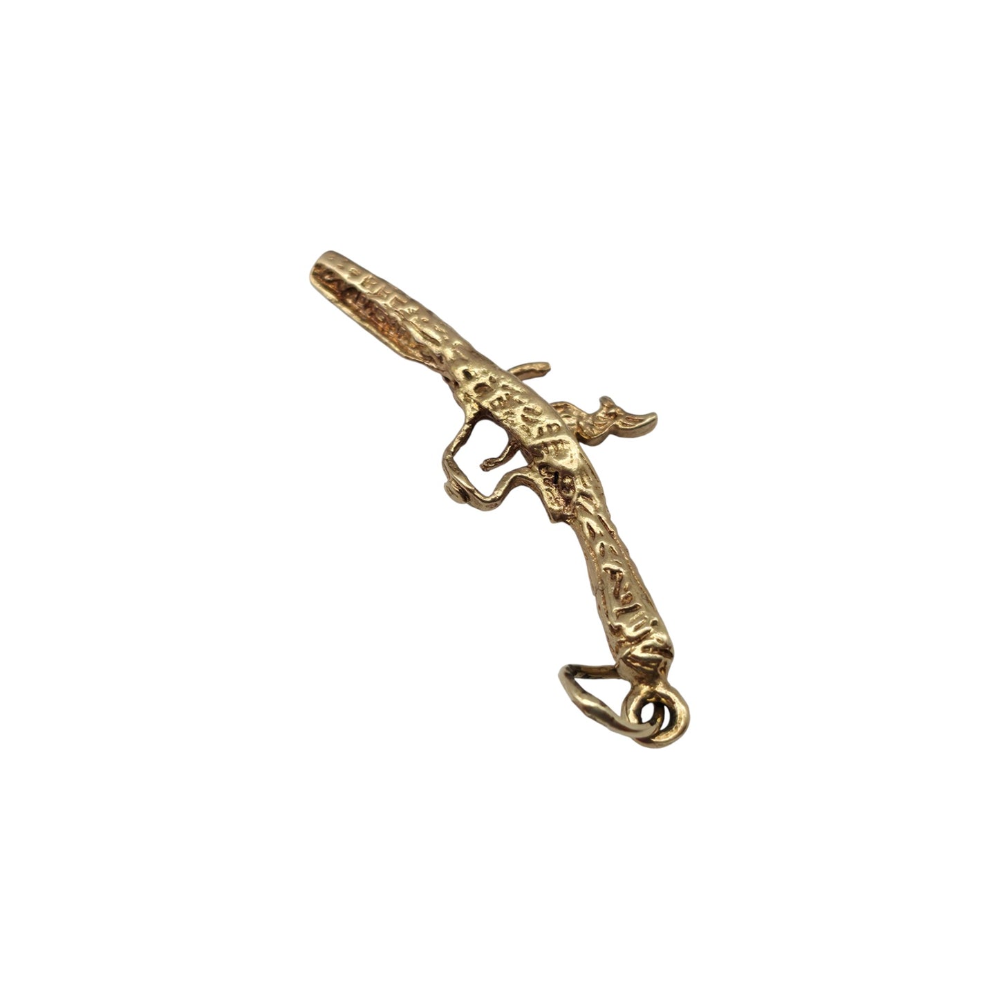 9ct 375 Yellow Gold Gun Charm 1964 L 2.3 cm 1.9 g.