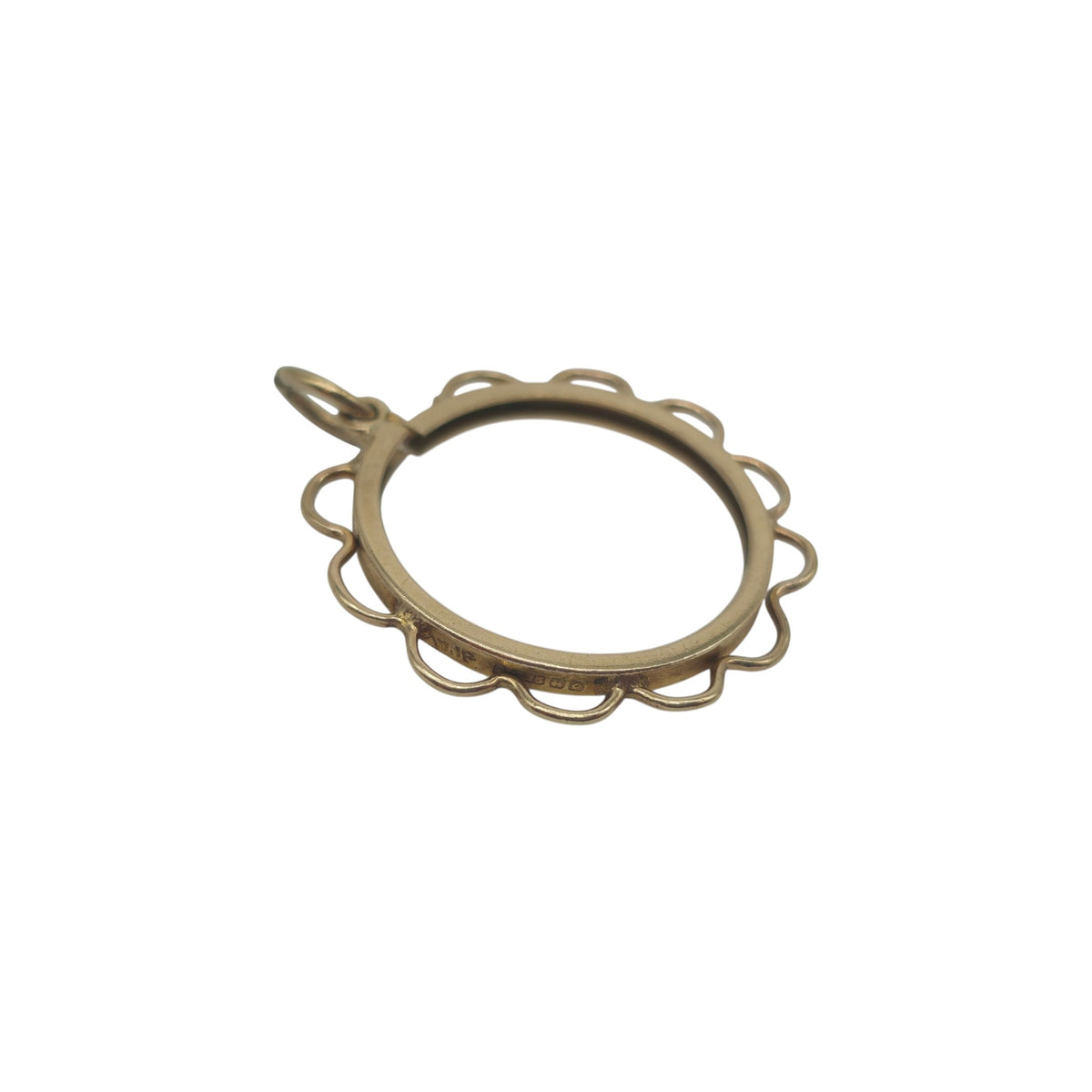 9ct 375 Yellow Gold Half Sovereign Coin Mount Pendant 1963 L 2.2 cm 1.3 g.