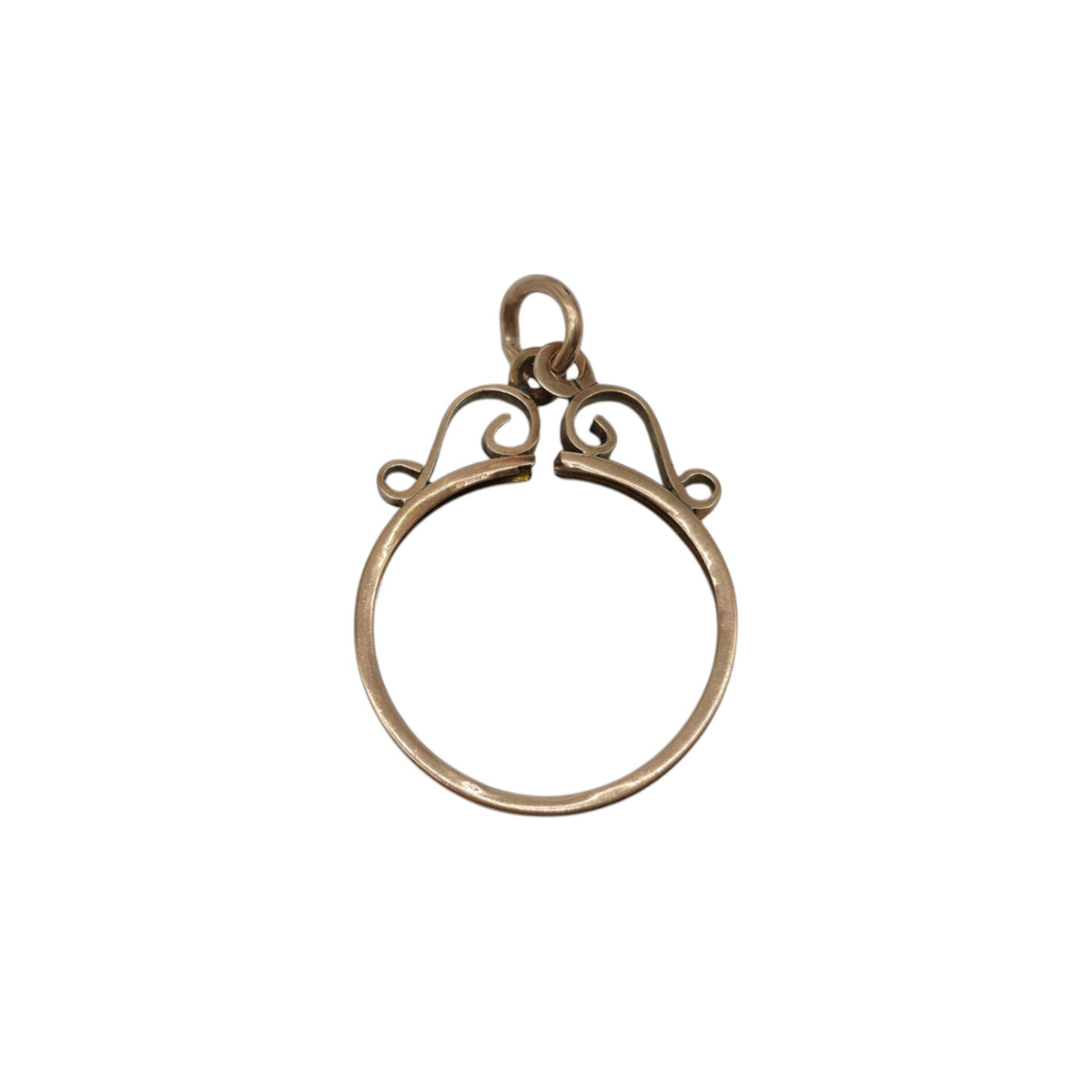 Antique 9ct Rose Gold Half Sovereign Coin Mount Pendant c.1900 L 2.4 cm 1.1 g.